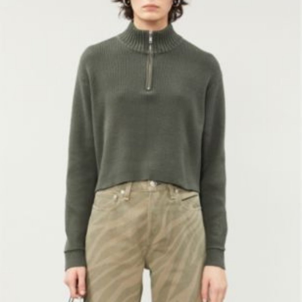 NEW Green Ribbed Half Zip - Picture 10 of 10
